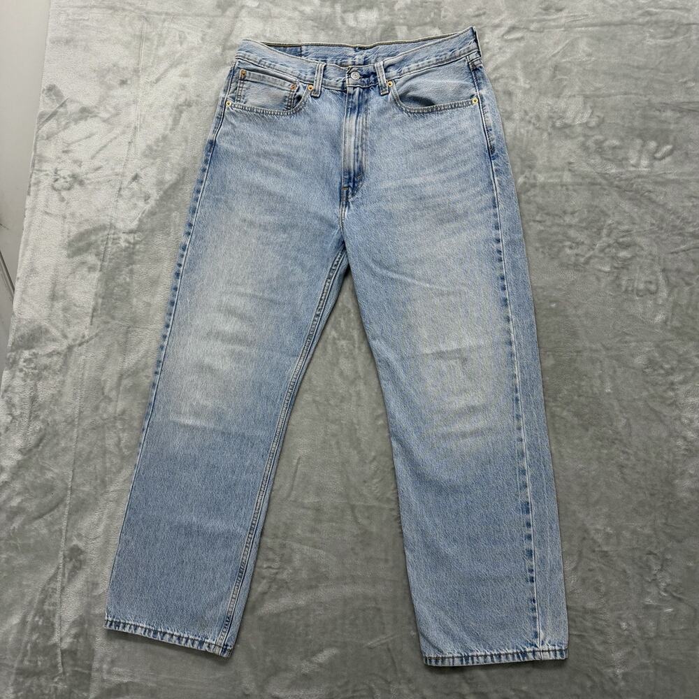 Levis 565 Loose Straight Fit Jeans Mens 34x30 (Fits 33x29) Light Wash Blue Denim